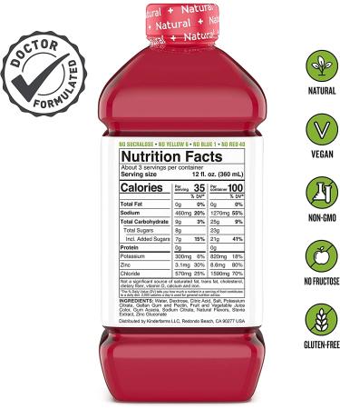 Kinderlyte Pediatric Electrolyte Solution | Doctor-Formulated for Rapid Rehydration | No Artificial Sweeteners | Kid-Friendly Taste | 6pk 1L Bottles | Fruit Punch Flavor - Buy Online on GoSupps.com