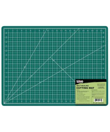 US Art Supply 18" x 24" Green/Black Professional Self Healing 5-Ply Double Sided Durable Non-Slip Cutting Mat Great for Scrapbooking, Quilting, Sewing and all Arts & Crafts Projects 1 Green/Black