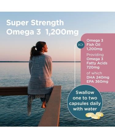 Healthspan Super Strength Omega 3 1200mg (120 Capsules) | High DHA & EPA | Brain Heart & Eye Support | Toxin-Free | Sustainably Sourced Fish Oil - Buy Online on GoSupps.com