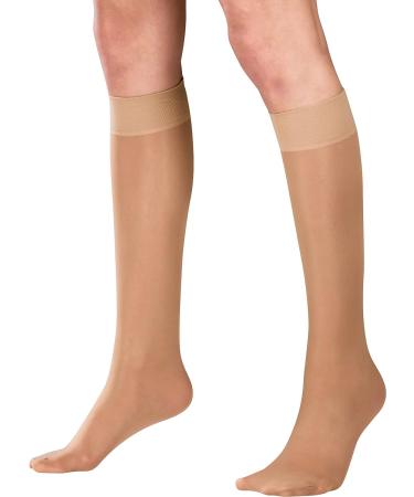 Truform Compression Knee High Stockings 8-15 mmHg - Beige Large (2 Pack) for Optimal Support & Style - Buy Online on GoSupps.com