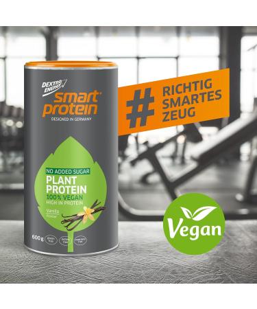 Dextro Energy Smart Protein Powder | 100% Vegan Plant Protein Vanilla | High-Quality Vegetable Protein | 600g International Shipping - Buy Online on GoSupps.com