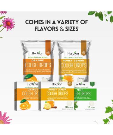 HERBION Naturals Cough Drops Sugar-Free with Stevia Dietary Supplement Soothes Cough for Adults & Children Over 6 Years 125 Drops (Pack of 5) Mint - Buy Online on GoSupps.com