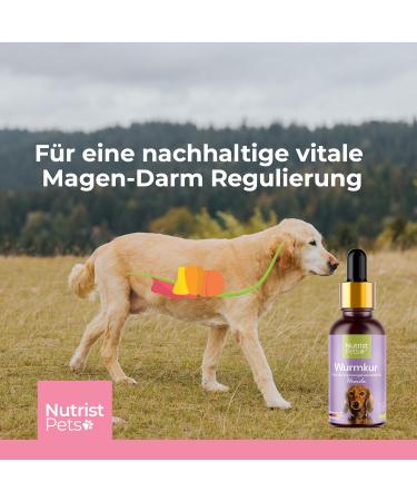 Nutrist NEW: Vegan Natural Worm Treatment for Dogs - Herbal Liquid for Stomach & Intestine Infestation - 50ml Deworming Solution - Buy Online on GoSupps.com