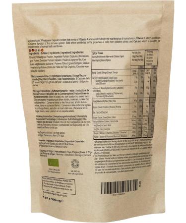 Organic Wheatgrass Capsules 1500mg | High Chlorophyll | 180 Capsules - MySuperfoods - Buy Online on GoSupps.com