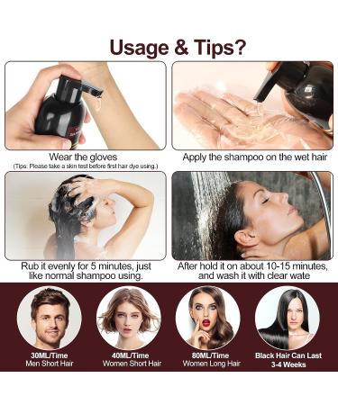 MEIDU TUEXCIRA Dark Brown Hair Dye Shampoo 3 in 1 - 500mL for Instant Black Dye & 100% Grey Coverage in Minutes - Herbal Color for Women & Men - 17.6 Fl Oz - Buy Online on GoSupps.com