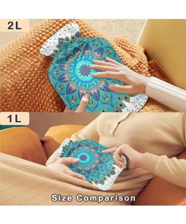 NAANLE Hot Water Bottle with Cover - 1L Paisley Transparent Heat Bottle for Menstrual Cramps Pain Relief & Therapy - Buy Online on GoSupps.com