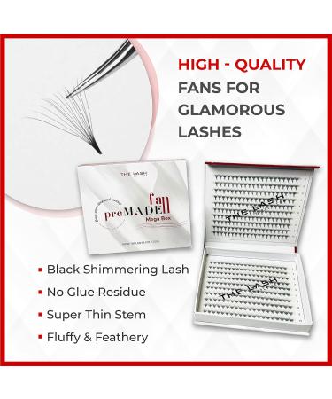 The Lash Supply 450 Fans 14D Volume Promade Fan Mega Box C/D Curl Mix Length 9-18mm 0.03 Thickness Eyelash Extension Fans - Natural & Long-lasting Curl - 14D-0.05-C Mix - Buy Online on GoSupps.com