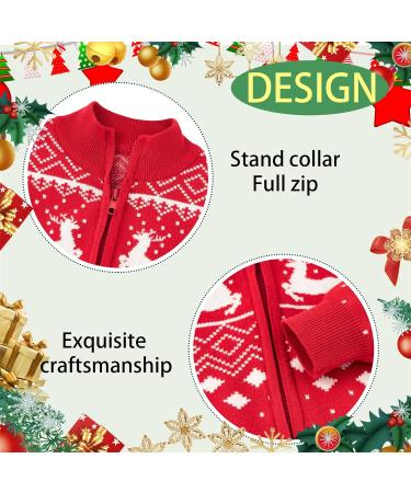 Christmas Reindeer Toddler Boys Sweater Cardigan | Xmas Winter Knit Top 18-24 Months Red - Buy Online on GoSupps.com