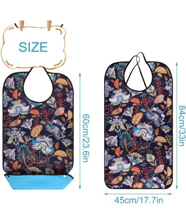 AIEX Adult Bibs Floral Print Waterproof Clothing Protector - Reusable & Washable - Buy Online on GoSupps.com