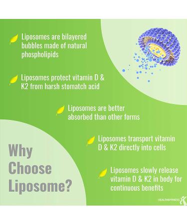 Liposomal Vitamin D3 K2 MK7 Softgels 5000 IU - Immune & Bone Support Supplement with Organic Coconut Oil - Non GMO Gluten Free - 365ct - Buy Online on GoSupps.com