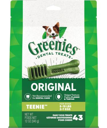 GREENIES Adult Dog Treats Original TEENIE Natural Dental Care (130 Treats) 36oz. Pack & Adult Dog Treats Original TEENIE Natural Dental Care (43 Treats) 12oz. Pack - Buy Online on GoSupps.com