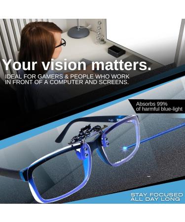 Blue Light Blocking Clip-On Glasses | Flip-Up Eye Protection for Gaming & Screen Use - Buy Online on GoSupps.com