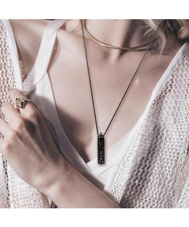 Essential Oil Necklace for Women & Men | Aromatherapy Diffuser Pendant | Perfect Gift for Birthdays Christmas & Valentine's Day (Black - Buy Online on GoSupps.com