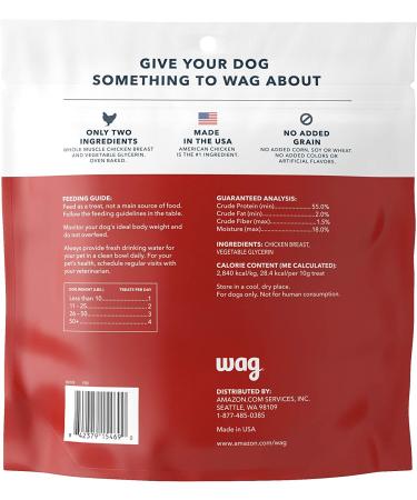 Wag Chewy Whole Muscle American Jerky Dog Treats Chicken - 1lb - Buy Online on GoSupps.com