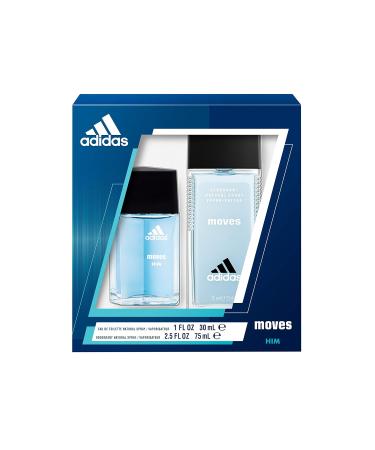 adidas Moves for Him 2-Piece Gift Set Eau De Toilette & Deodorant Natural Spray 3.5 Fl Oz (Pack of 1) Eau De Toilette + Deodorant Spray - Buy Online on GoSupps.com