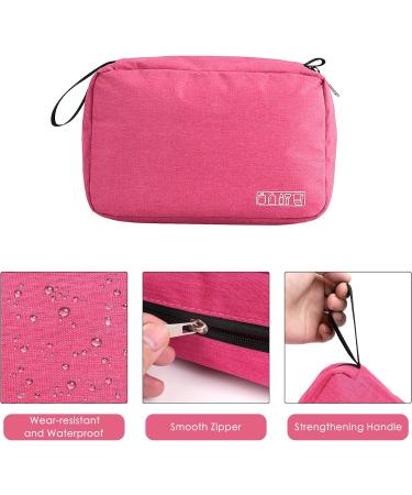 Cooja Hanging Toiletry Bag for Women with Hook & Handle - 1 Makeup Toilet Bag + 2 Drawstring Bags, Rose Red - Buy Online on GoSupps.com