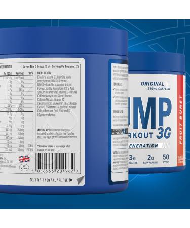 Applied Nutrition Pump 3G Pre Workout 375g - Fruit Burst Flavor - Energy, Focus & Performance - 25 Servings - Buy Online on GoSupps.com