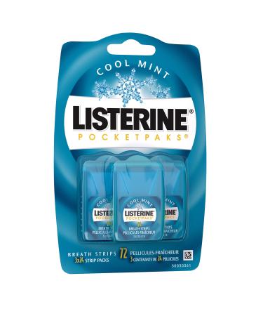 Listerine PocketPaks Breath Strips Cool Mint 72 Count (Pack of 2) by Listerine 72 pieces (pack of 2)