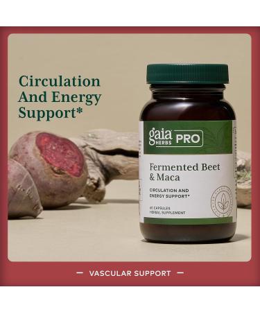 GAIA HERBS PRO Fermented Beet & Maca - Healthy Energy & Circulation Support Supplement* - Kidney Health Supplement with Beet & Carrot Root - Vegan Gluten-Free Soy-Free - 60 Capsules (30 Servings) - Buy Online on GoSupps.com