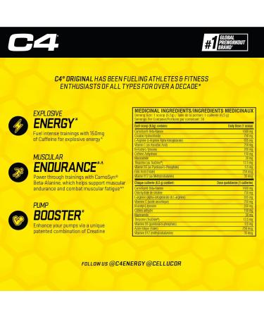 Cellucor C4 Original Pre Workout Powder - Sugar Free Preworkout Energy for Men & Women - 150mg Caffeine Beta Alanine Creatine - Pink Lemonade 60 Servings Workout Powder Pink Lemonade 30 Servings (Pack of 1) - Buy Online on GoSupps.com