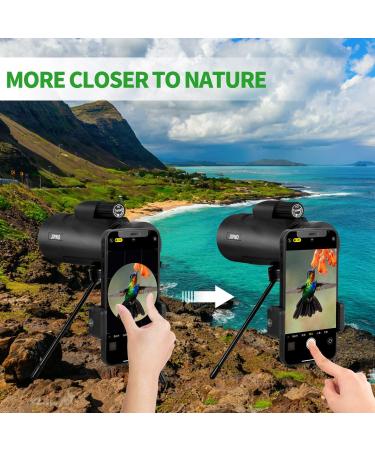 JIPNO High Powered Monocular-Telescope for Adults and Kids with Smartphone Adapter  Dust-Proof BAK4 Prism Monocular with Clear Low Light Vision for Hunting/Target Shooting/Stargazing/Camping/Traveling 12x50 - Buy Online on GoSupps.com