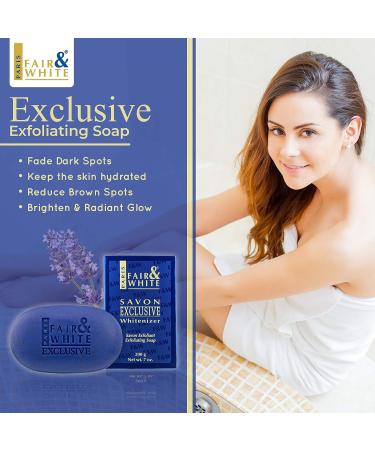 FAIR & WHITE Exclusive Exfoliating Soap 200g/7oz - Moisturizing Bar for Face & Body - Buy Online on GoSupps.com