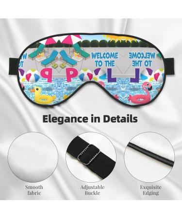 Flamingo Swimming Pool Eye Mask | Soft Elastic Adjustable Sleep Mask for Men & Women - Buy Online on GoSupps.com
