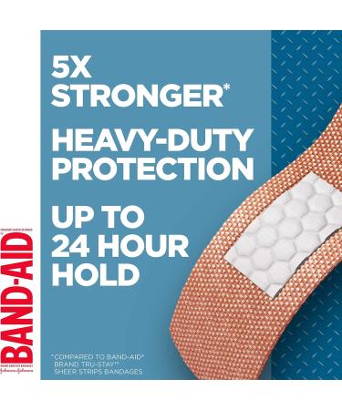 Band-Aid Brand Tough Strips Adhesive Bandages for Wound Care Durable Protection for Minor Cuts and Scrapes Extra Large Size 60 ct - Buy Online on GoSupps.com