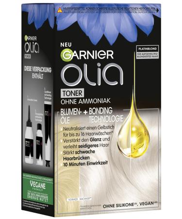 Olia Toner 10.01 Platinum Blonde, Anti-Yellowing, Intense Hair Color for Blonde Hair, for Highlights, Balayage and Ombre, Ammonia-Free Vegan Formula, for Shine and Smoothness