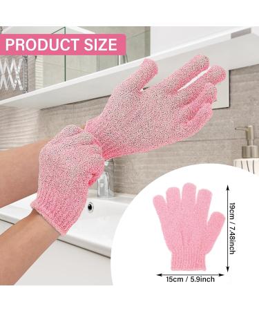 Sibba Exfoliating Peeling Gloves | Reusable Massage Scrubbing Gloves for Body & Shower | Pink Rose - Buy Online on GoSupps.com