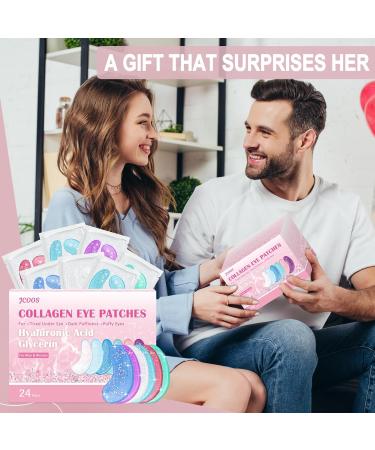 Jcoos Under Eye Patches - Reduce Puffy Eyes & Dark Circles | 24 Pairs Hyaluronic Acid & Collagen Eye Masks | Perfect Self Care Gifts for Women - Shop Now - Buy Online on GoSupps.com
