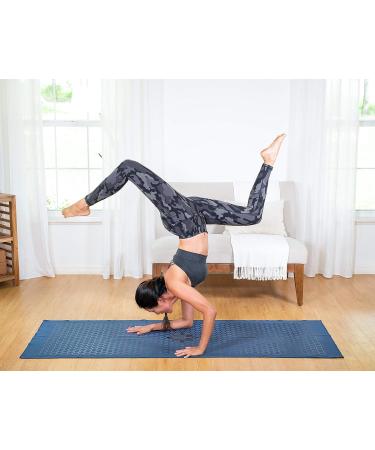 Non-Slip Hot Yoga Towel - Unique Two-Sided Design, Absorbent Microfiber, Dark Blue - Buy Online on GoSupps.com