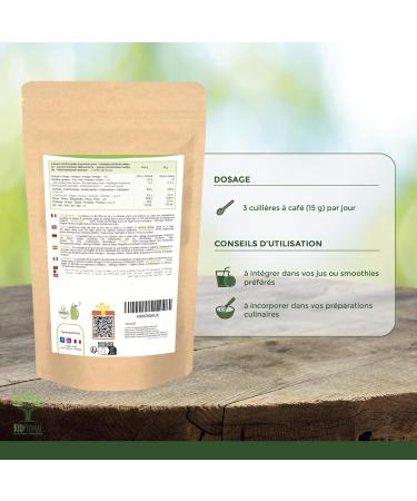 100% Feuille de Moringa Oleifera Bio - Bioptimal - En Poudre - Antioxydant Immunit Anti-Fatigue Cheveux - Vitamine A C E - Origine Kenya - Conditionn en France - Certifi Ecocert - 100 g 100 g (Lot de 1) - Buy Online on GoSupps.com