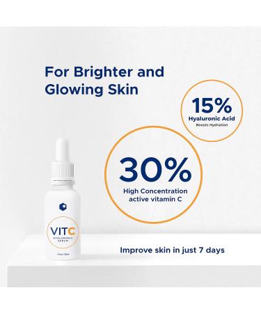 Skinlocity VIT C Hyaluronic Serum | Hydrating & Brightening Vitamin C + Hyaluronic Acid for Youthful Skin - Reduce Wrinkles & Fine Lines - Buy Online on GoSupps.com