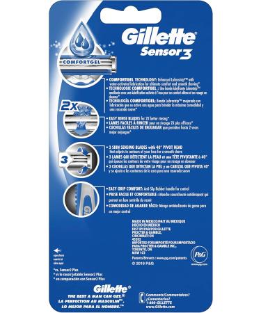 Gillette Sensor3 Men's Disposable Razor Bundle | Sensor3 and Sensor3 Sensitive (4 Razors Each) Razor + Razor 4 Count 4 Count (Pack of 1) - Buy Online on GoSupps.com