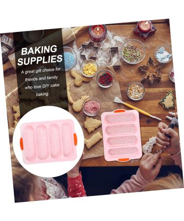 Zerodeko Baking Mold Silicone Mold French Bread Pan Silicone Bread Pan Sausage Buns Ice Cube Silicone Molds Muffin Pan Baking Pan Kitchen Baking Tool Pink Household Beard Silica Gel 34x23.8cm Pink - Buy Online on GoSupps.com
