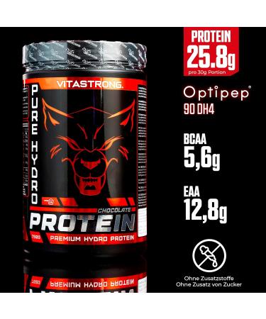 Buy Pure Hydro Protein Vitastrong - 100% Optipep 90 DH4 Hydrolyzed Whey Protein Powder with Glutamine & BCAA (Chocolate) - International Shipping - Buy Online on GoSupps.com