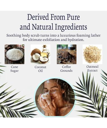 Coconut Coffee Sugar Body Scrub | Exfoliating & Foaming Sugar Scrub for Soft Skin | Moisturizing Body Hands & Feet Scrub with Oatmeal Extract - Buy Online on GoSupps.com