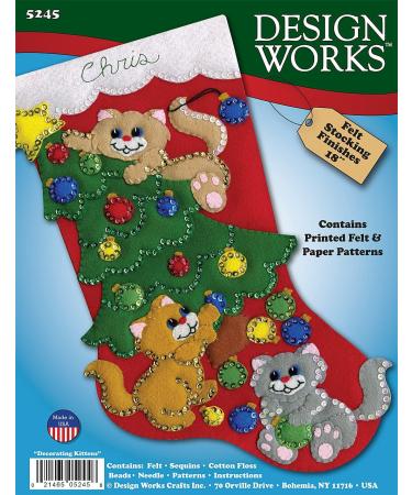 Tobin Decorating Kittens Felt Stocking Kit - Multi | Fun DIY Christmas Craft Kit - Buy Online on GoSupps.com