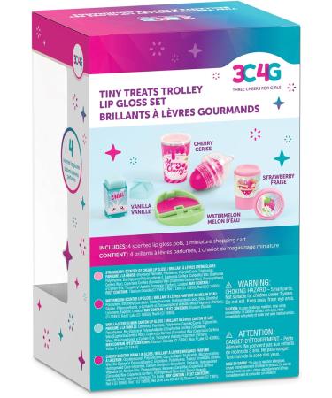 3C4G Tiny Treats Trolley Lip Gloss Set - 4 Scented Glosses in Mini Shopping Cart for Girls & Tweens 8+ | Watermelon Strawberry Cherry Vanilla - Buy Online on GoSupps.com