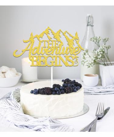 The Adventure Begins Cake Topper 2024 Graduation Party Decorations Let The Adventure Begin Retirement Farewell Party Decor Supplies Gold Glitter - Buy Online on GoSupps.com