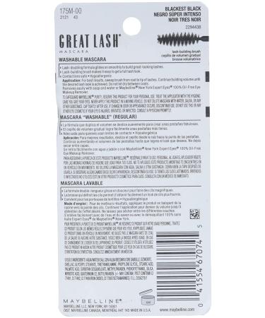 Maybelline Great Lash Mascara 100 Blackest Black - 0.43 fl oz | Volume & Definition - Buy Online on GoSupps.com