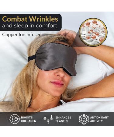 SLEEP FOUNTAIN Mulberry Silk Anti-Aging Sleep Mask for Women | Blackout Eye Mask with Copper Ion Technology for Skin Care | Reduces Puffiness, Wrinkles, Fine Lines - Buy Online on GoSupps.com