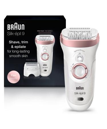 Braun Epilator Silk-pil 9 9-720, Hair Removal for Women, Wet & Dry, Womens Shaver & Trimmer, Cordless, Rechargeable Silk-epil 9-720