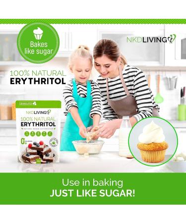 NKD Living 100% Natural Erythritol 1 Kg (2.2 lb) Granulated Zero Calorie Sugar Replacement - Buy Online on GoSupps.com
