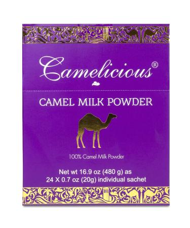 Camelicious 480g Box US Edition Camel Milk Powder - 24 x 20g Packets, Non-GMO, Gluten Free, Low Lactose, Flash Pasteurized, Longer Shelf Life - Buy Online on GoSupps.com