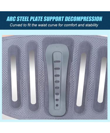 Air Mesh Back Brace for Men & Women | Adjustable Waist Support Belt for Lower Back Pain Relief | Lumbar Decompression Belt - Silver Gray Large - Buy Online on GoSupps.com