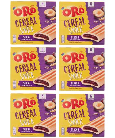 6x Oro Saiwa Cereal Snack Prugna Mueslikoekjes Met Pruimenvullling Coekjes Biscuits 162g