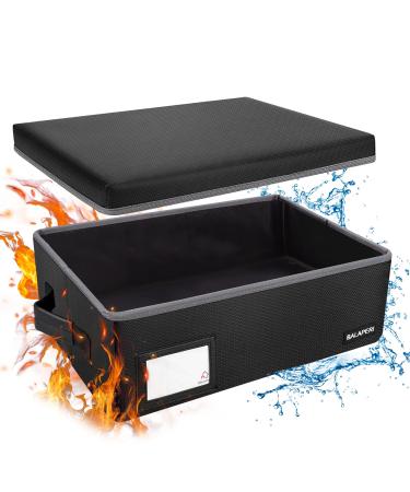 BALAPERI Fireproof Photo Storage Box with Lid (Box Only)- Holds up to 20 4" x 6" Photo Cases Collapsible Scrapbook Storage Box Portable Photo and Craft Keeper Storage Box with Handle 15.7" x 11.8" x 5.1" Box Only - Buy Online on GoSupps.com