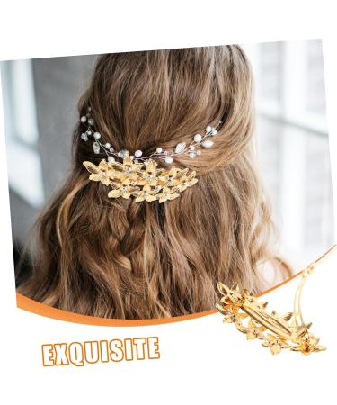CALLARON Leaf Hairpin Hair Barrettes Hairclip Hair Clips Hair Toppers Hair Claw Clips Hair Roller Clips Flower Hair Clip Hair Rhinestones Flower Barrette Spring Bride Zinc Alloy Accessories - Buy Online on GoSupps.com